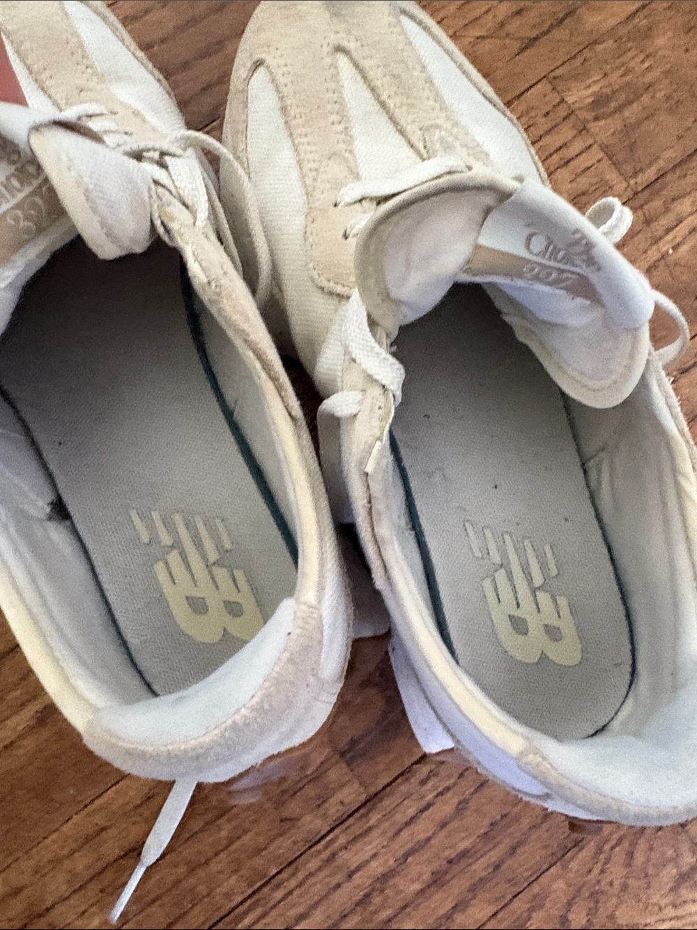 New Balance 327 Off-White Suede & canvas Sneakers - Picture 6 of 9